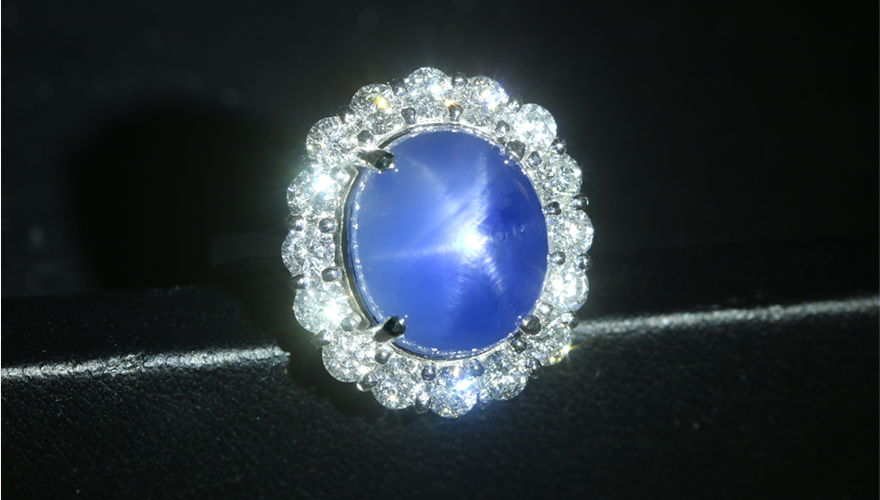 スターサファイア 10.93ct ダイヤモンド 1.14ct プラチナ リング(指輪 ...