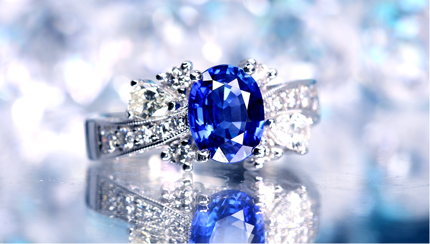 ダイヤモンド サファイア プラチナ リング 素晴らしい品質 - 指輪・リング