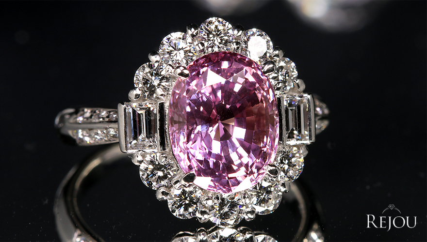 size115号くらいピンクサファイアとダイヤモンドのリング
