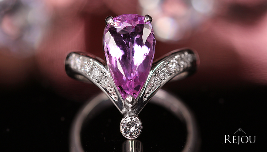 ピンクインペリアルトパーズ 3.7ct ダイヤモンド プラチナ リング(指輪 ...